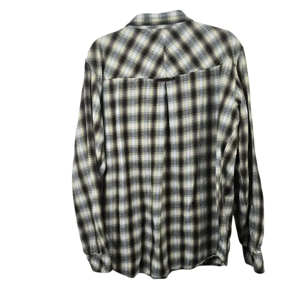 Flyshacker Plaid Flannel Shirt Men’s Large Grunge Outdoorsy Cozy Layering XL